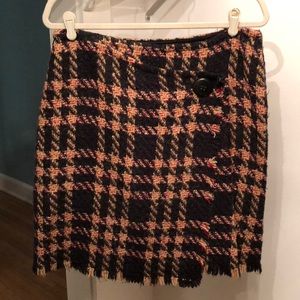 Carlisle black/tan/red plaid skirt.